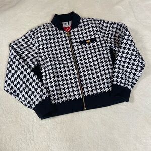 Adidas Originals Womens Size XS Black White Houndstooth Jacket